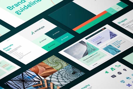 Archetype brand guidelines spreads laid out