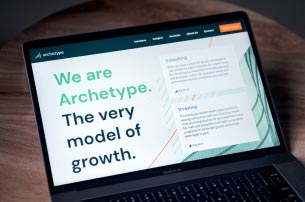 Archetype website on laptop
