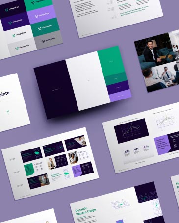 Viewpointe brand guidelines document spreads