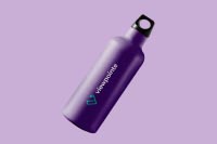 Viewpointe logo on purple water bottle